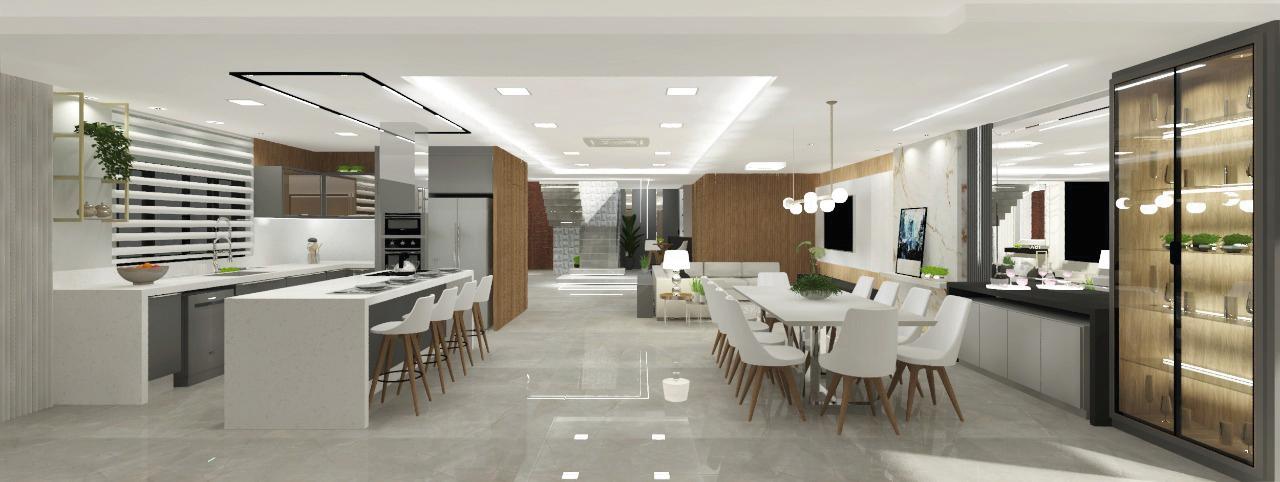 Ambiente planejado renderizado para projeto de marcenaria
