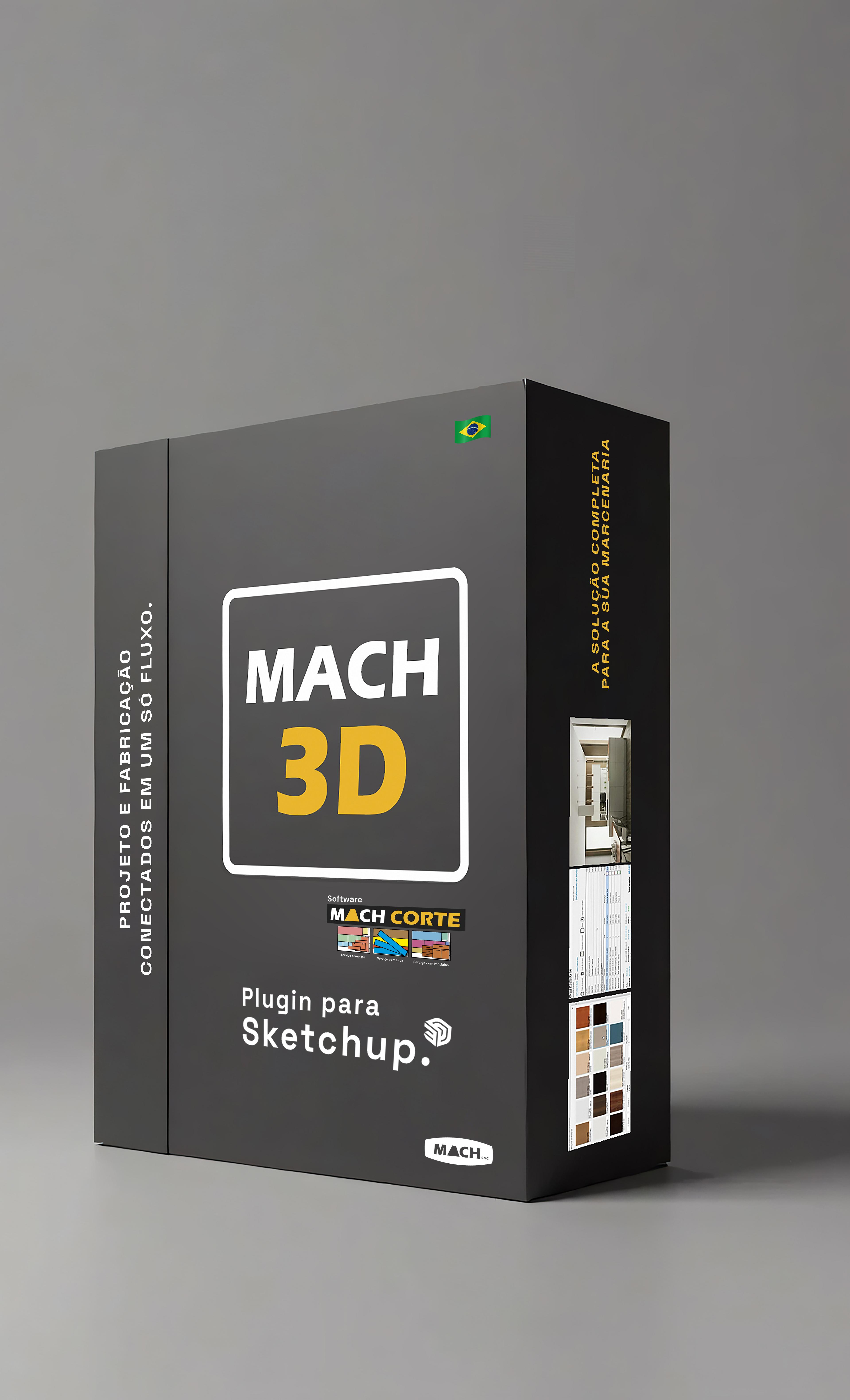 Caixas dos produtos Mach3D e Mach3D Corte