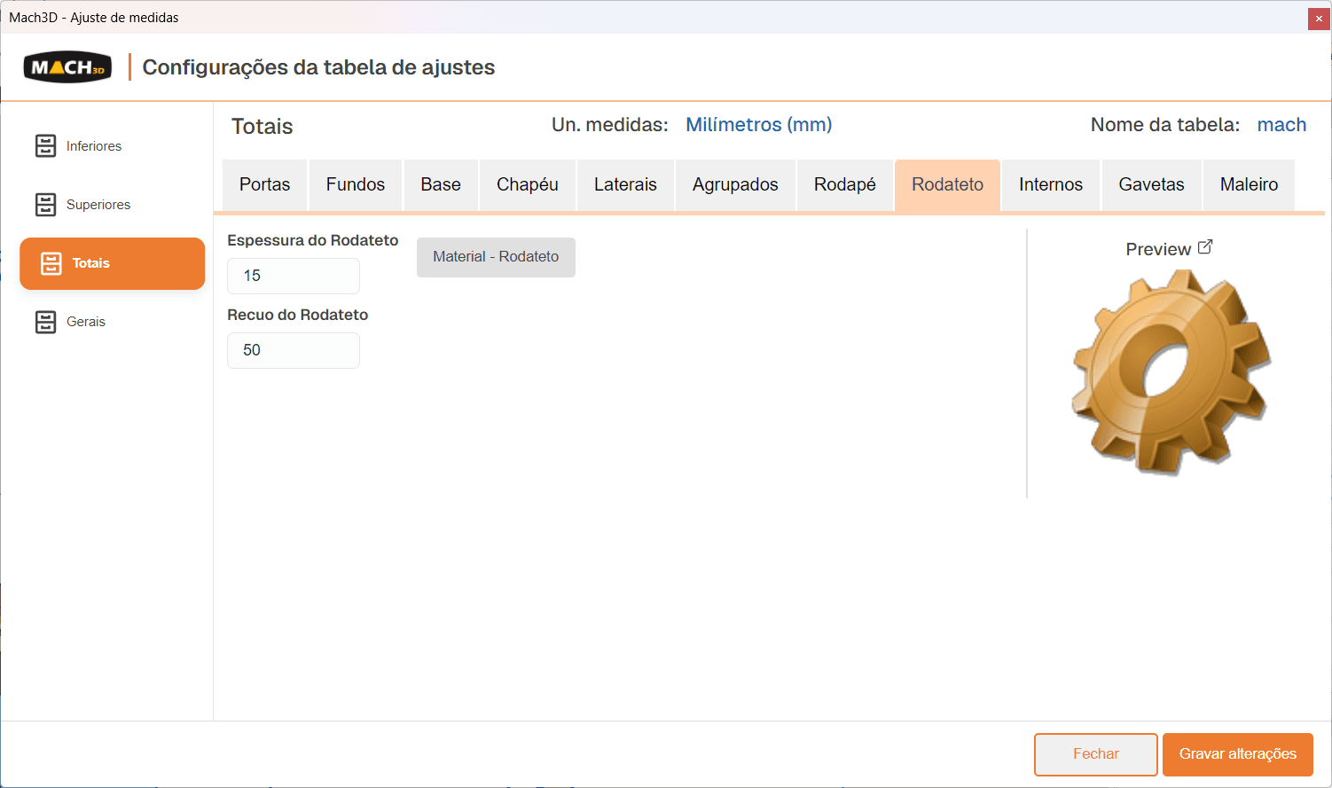 Tela complementar do Mach3D para treinamento e uso diario